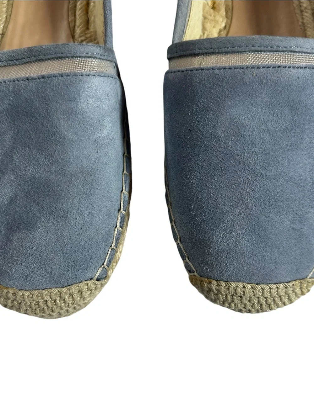 Karl Lagerfeld Paris Blue Suede Espadrille Slip On Flats Shoes Size 8.5